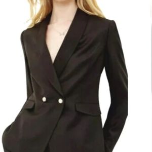 Ted Baker London Tiorna Double Breasted Blazer in Black, Size 0